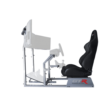 GTR Racing Simulator Seat - GTA-F Model Triple or Single Monitor Stand with Adjustable Leatherette Seat, Racing Simulator Cockpit gaming chair Single Monitor