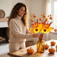 thumbnail image 7 of Halloween Artificial Branches, Fall Maple Leaf Decoration, Thanksgiving Home Decor, Autumn Harvest Accent, Pumpkin Floral Arrangement, Vase Filler Ornament, Seasonal Party Display, 7 of 7