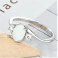 thumbnail image 3 of Bellitia Jewelry 925 Sterling Silver Geometric Ring for Her, Gemstone Birthstone White Opal CZ Ring Dainty Promise Rings Gifts for Women, 3 of 6