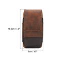 thumbnail image 2 of Phone Belt Holder Case for 6.3-6.5" Cell Phones, Extra Large Vertical Grain Leather Phone Belt Pouch, Dark Brown, 2 of 6