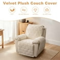 thumbnail image 2 of Eurhowing Fleece Recliner Chair Cover, Non-Slip Stretchable Recline Sofa Slipcover, Fuzzy Plush Washable Armchair Reclining Furniture Protector, Off-White, 2 of 10