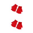 thumbnail image 2 of Wisewang 1 Paire Gants Tricotés Demi-Doigt Unisexe Mitaines Sans Doigts Portables Extérieur Moto Route Cyclisme Vélo Chauds Rouges 2 Ensembles, 2 of 6