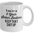 thumbnail image 2 of 5 Year Sobriety Gifts for Men Women AA NA Five Yrs Gag Sober Badass Coffee Mug Cup, 2 of 2