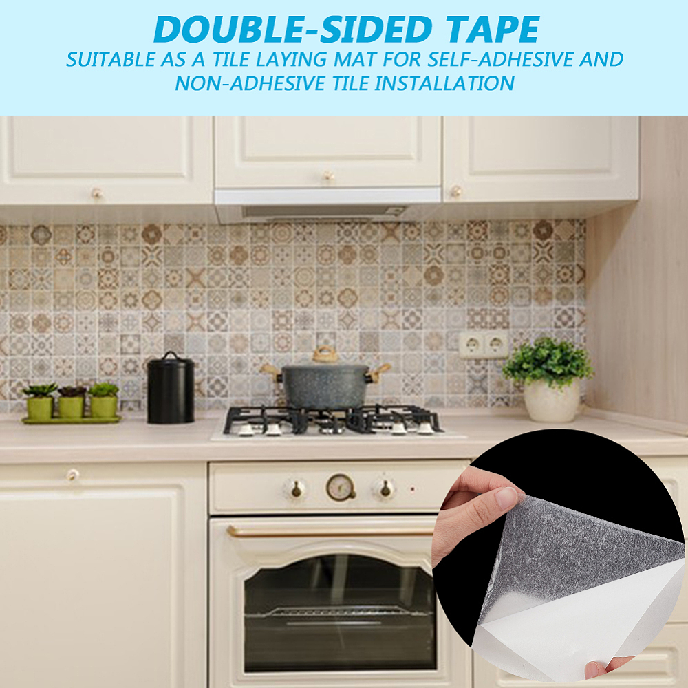 1 Roll 393x11.8 Inch Adhesive Tile Setting Mat Double Sided Tape Sheet Peel Tape and Stick White Removable Mounting Tape Multipurpose