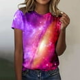 thumbnail image 2 of Xmyrz Womens Graphic T Shirts Going Out Tops Vacation Loose Starry Sky Dreamlike Softable Galaxy Funny T Shirts Cute Tops Casual Tops Blouse, 2 of 4