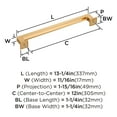 thumbnail image 6 of Amerock Lintel 12 inch (305mm) Center-to-Center Champagne Bronze Appliance Pull, 6 of 7
