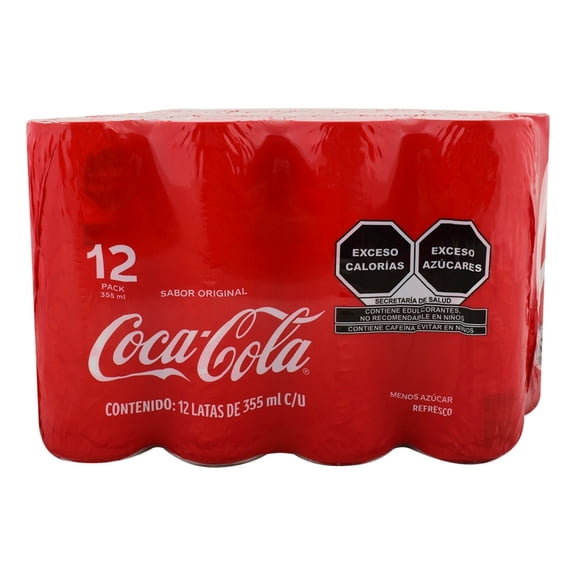 Refresco Coca Cola sabor original 12 latas de 355 ml c/u