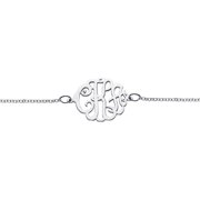 Personalized Planet Women's Sterling Silver 20mm Fancy Monogram Bracelet