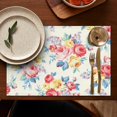 thumbnail image 4 of Pioneer Flower Floral Print Pattern Summer Placemats Table Placemats Set Of 6-Linen Kitchen Washable Placemats Table Mats 12x18 Inch Non-Slip Heat Resistant, 4 of 5