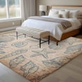 thumbnail image 4 of Blue Shell Coastal Area Rugs 6'x9', Washable Small Throw Rugs for Kitchen Dining room, Nautical Seaside Ocean Vintage Art Indoor Outdoor Rug Non-Slip Low Pile Carpet Runner Reversible Floor Mats, 4 of 8
