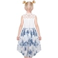 thumbnail image 4 of Girls Dress Chiffon Blue Floral High-Low Tie Waist Party Princess 14 Years, 4 of 11