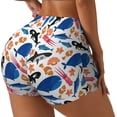 thumbnail image 2 of Wukai Cute Sea Animals Print Pack Biker Shorts for Women Yoga Workout Gym Running Scrunch Active Shorts-Small, 2 of 8