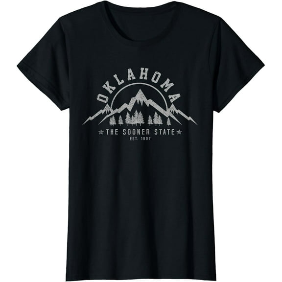 Oklahoma The Sooner State Est. 1907 Vintage Mountains Gift T-Shirt