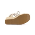 thumbnail image 5 of BLISSFUL STEP Women's Lace Up Platform Heel Espadrilles Wedge Sandals Beige 10, 5 of 7