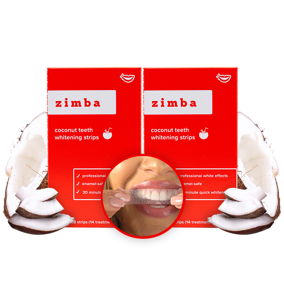 Zimba Coconut Teeth Whitening Strips, 28 Stain Removal Treatments (2