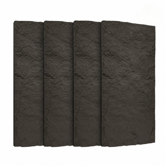Easy4Home 4Pcs 48"x24" 3D Faux Stone Wall Panels Imitation Decorative Wall Tiles for Interior Wall Decor, Carbon Gray
