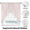 thumbnail image 6 of Swag Curtains Valances for Windows, Pink White Geometric Stripes Short Kitchen Window Curtains Over Sink, Minimalist Modern Art Cafe Curtains Panel Set Of 2,Rod Pocket, 45 Inches Length, 6 of 8
