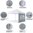 thumbnail image 3 of Sunwall COOSHADE para toldo instantáneo 10x10 con ventana de malla gris, 3 of 6
