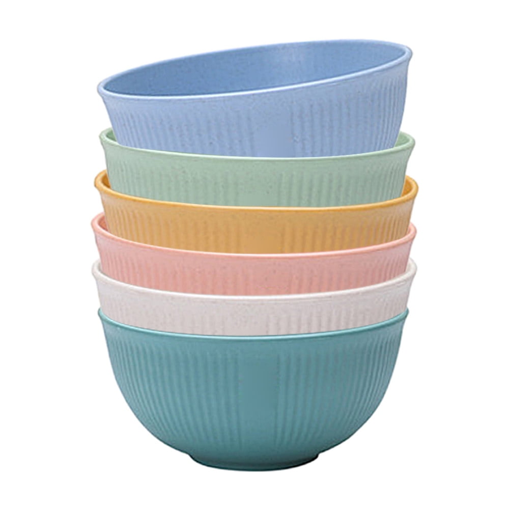 KOXIN-KARLU Unbreakable Cereal Bowls with Lids - 28 oz Wheat Straw Fiber  Bowls for Cereal or Salad | set of 6 in 6 Assorted Colors, Dishwasher 