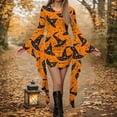 thumbnail image 2 of Fewfanhot Robes d'Automne d'Halloween pour Femmes 2025 Robe Décontractée à Col Rond avec Imprimés Effrayants et Style Asymétrique Robe à Enfiler Patchwork, 2 of 5