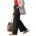 thumbnail image 7 of Oplxuo Lightweight Linen Pants for Women Casual Summer Elastic High Waisted Loose Straight Leg Beach Trousers with Pockets, 7 of 7