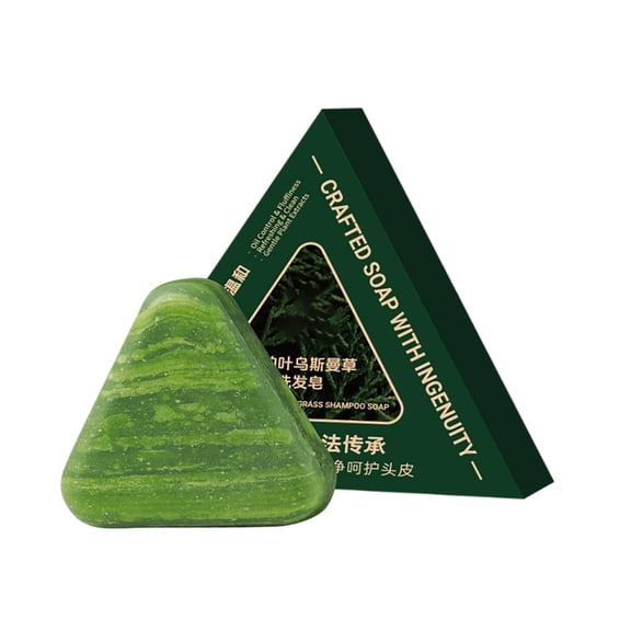 Green Shampoo,Shampoo Bar,Green Soap,Bar Shampoo For Thinning Hair,Nature Seven Green Soap Shampoo, Nature Triangle Shampoo Bar, Polygonum Shampoos Soap(120g/4.23oz)