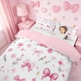 thumbnail image 3 of Erosebridal Kids Cute Bowknot Queen Duvet Cover Set,Kawaii Bowknots Bow Tie Bedding For Bows Lover,Reversible Pink,3pcs(No Comforter), 3 of 6
