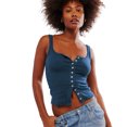 thumbnail image 2 of LYMAYTER Women Square Neck Tank Comfort Ventilate Tees for Female Summer Solid Color Cami Tops, 2 of 6