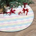 thumbnail image 3 of FMSHPON Pastel Color Wave Pattern Xmas Christmas Tree Skirt Stand Mat for Holiday Party Decoration Indoor Outdoor 48 inches, 3 of 3