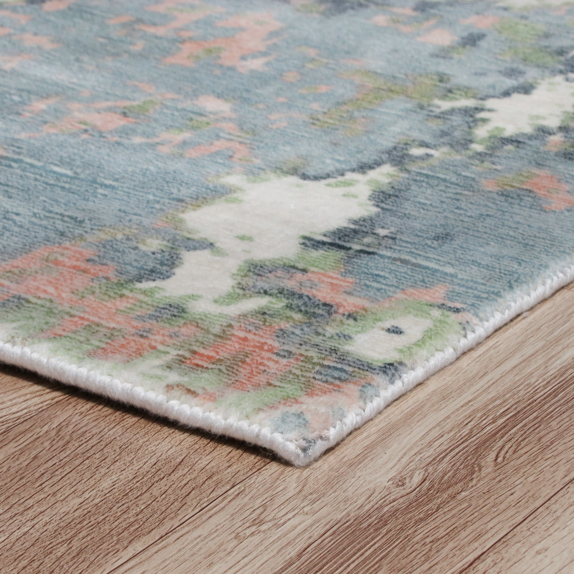 Ox Bay Hand Loomed Abstract Ethereal Garden Area Rug, Blue / Green, 5'9" x 8'9"