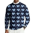 thumbnail image 2 of Domuza Valentines Sweater for Men Heart Print Long Sleeve Round Neck Sweatshirt Spring Fall Relaxed Fit Casual Ribbed Knit Pullover Watermelon Red 2XL, 2 of 6