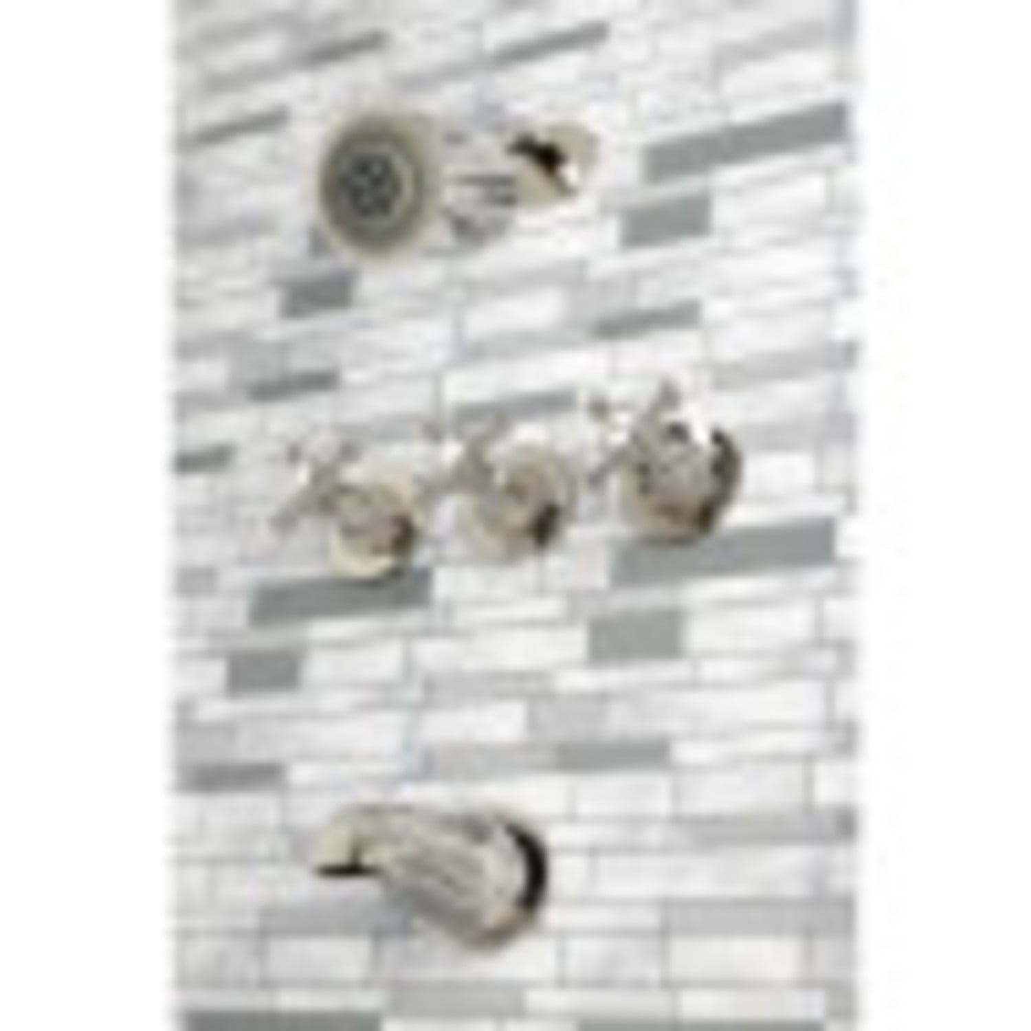 Kingston Brass KBX8136BX Metropolitan Three-Handle Tub and Shower Faucet, Polished Nickel