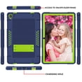 thumbnail image 2 of FIEWESEY for Lenovo Tab P11 Case,Heavy-Duty Drop-Proof Shock-Resistant Rugged Protective case(with Stand) for Lenovo Tab P11/P11 Plus 11 inch Tablet+Screen Protector(Navy/Green+1 Pack), 2 of 6