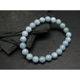 thumbnail image 2 of Natural Aquamarine 8mm Round Shape Smooth Cut Beads Stretchable Bracelet for Men & Women., 2 of 2