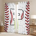 thumbnail image 2 of Manfei Letter P Monogrammed Black Out Curtains,Baseball Game Lover Curtains Pack of 2 (42x63 Each),White Red Bedroom Curtains For Boys,Microfiber Room Decorative, 2 of 6