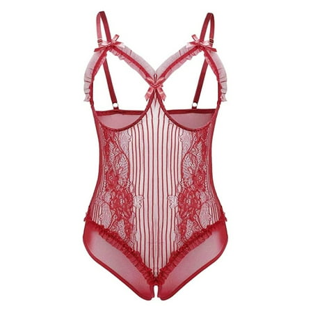 

New Womens Sexy Plus Size Leather Mesh Lingerie Underwear Bodysuit Sleepwear Note Please Buy One Size Larger