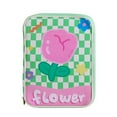 thumbnail image 1 of EIMELI Girl Cartoon PU Checkerboard Pattern Tablet Case Zipper Clutch (Black), 1 of 8