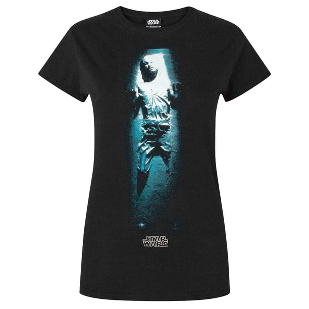 Star Wars - Camiseta modelo Han Solo en carbonita para mujer (Negro)