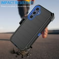 thumbnail image 2 of For Samsung Galaxy S25 FE Case with Built-in Screen Protector and Holster Belt Clip, Military Grade Protection Shockproof Heavy Duty Rugged Kickstand Phone Cover for Galaxy S25 FE Case - Blue, 2 of 9