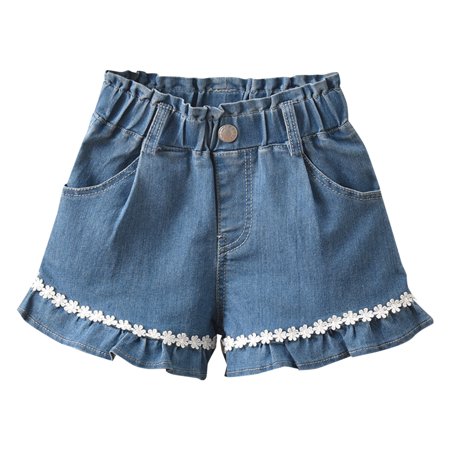 

HIBRO Toddler Girls Shorts Floral Lace Shorts Denim Shorts Kids Girls Casual Shorts Girls Active Wear Shorts Size 8 Shorts