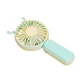 thumbnail image 3 of Mini ventilador de mano portátil de bolsillo, recargable, regalo para escritorio de mujer. Verde, 3 of 9