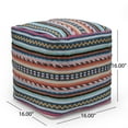 thumbnail image 5 of GDF Studio Hilliard Boho Handcrafted Peruvian Print Cube Pouf, Multi-Colored and Yellow, 5 of 5