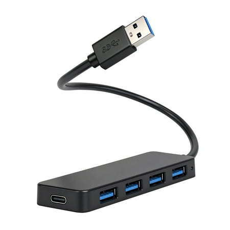 Dutevolns USB 3.0 Hub, 4 Port USB Hub Splitter Ultra-Slim, Portable USB Adapter Mini Multiport Expander for Desktop, Laptop, Xbox, Flash Drive, HDD, Console, Printer, PC, Keyboards, HP, Dell