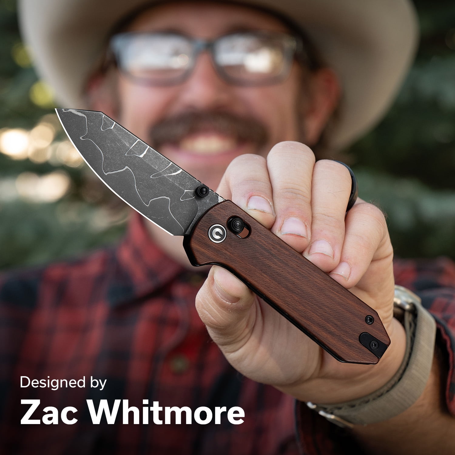 CIVIVI Knives Yonder Crossbar Lock Guibourtia Wood & Damascus Steel Pocket Knife C23073B-DS2
