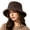 Brown, variant on Women's Vintage Leopard Print Bucket Hat, Frayed Fringe Wide Brim Sun Hat, Casual Chic Cap for Vacation, Hiking, Outdoor Activities Coffee One Size