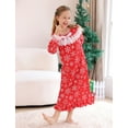 thumbnail image 4 of Aideaone Girl Christmas Snow Nightgowns Lace Print Sleepwear Lightweight Nightdress Soft Princess Pajamas Dress Red 4-12 Years, 4 of 8
