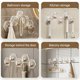 thumbnail image 4 of 5 Pcs Adhesive Hooks Heavy Duty No Drill Wall Hooks Waterproof Bathroom Kitchen Hooks Strong Sticky Hooks for Tile Glass Mirror Door Shower Removable Damage Free Hanging Hooks Storage Organization, 4 of 7