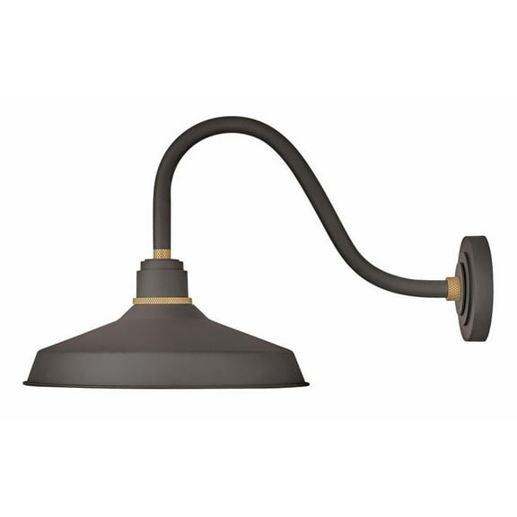 1 Light Medium Outdoor Gooseneck Barn Light Traditional-Industrial Style 16 inch Wide By 15.25 inch High-Museum Bronze Finish Bailey Street Home