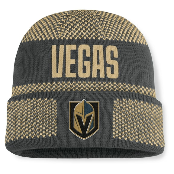 Men's Fanatics Charcoal/Gold Vegas Golden Knights Fundamentals Shelter Cuffed Knit Hat