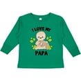 thumbnail image 3 of Inktastic Cute Sloth I Love My Papa with Green Leaves Boys or Girls Long Sleeve Toddler T-Shirt, 3 of 5
